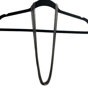 Multi Strand Gunmetal Necklace‎ Long Layering Chain Necklace Fashion Jewelry